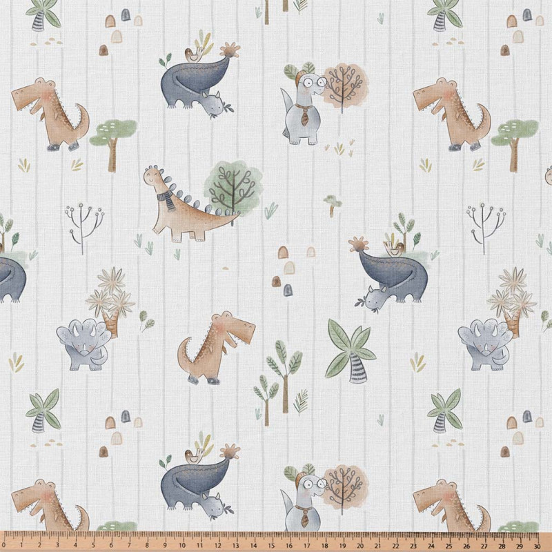Printed Cotton CERADINO White / Green